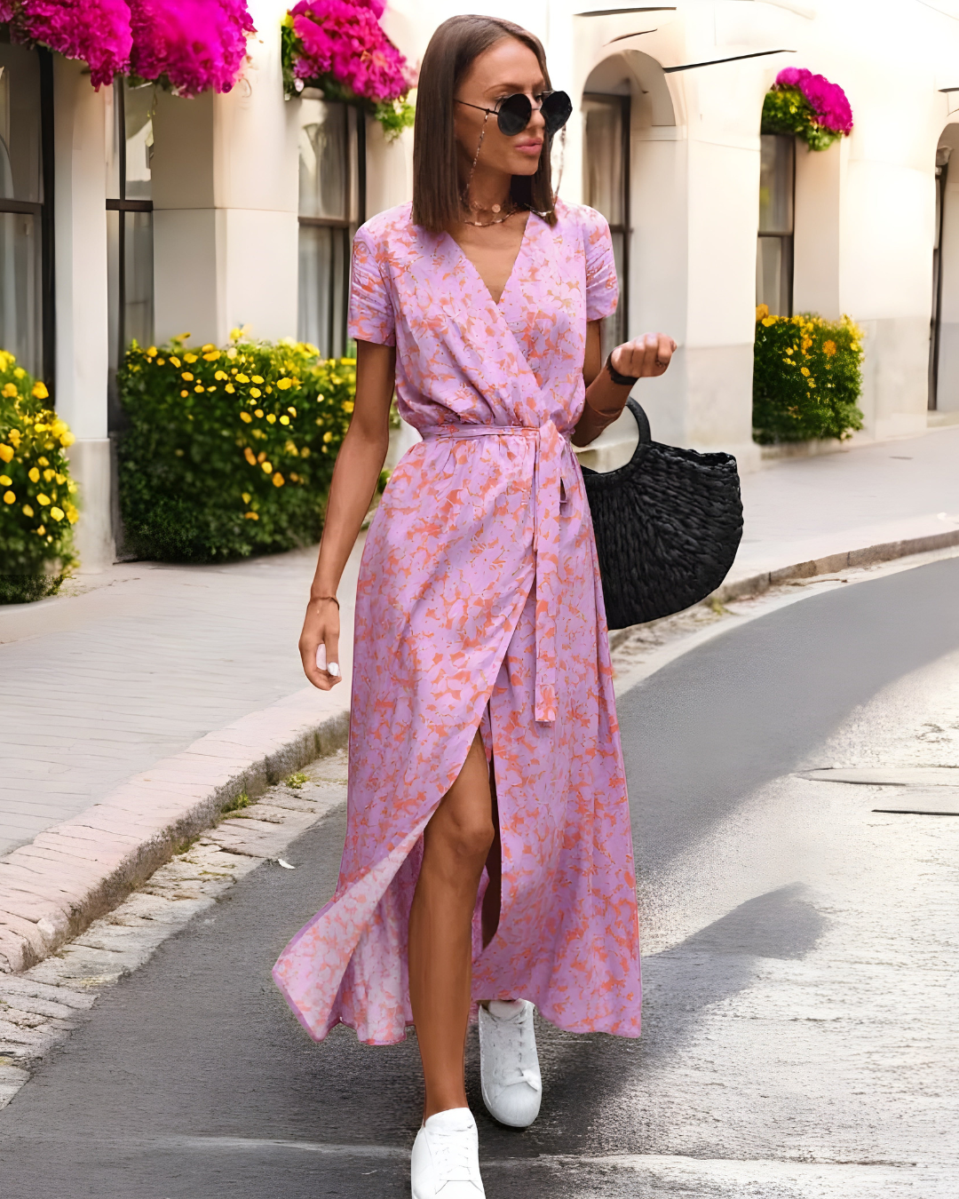Delanie | Elegant Floral Wrap Dress