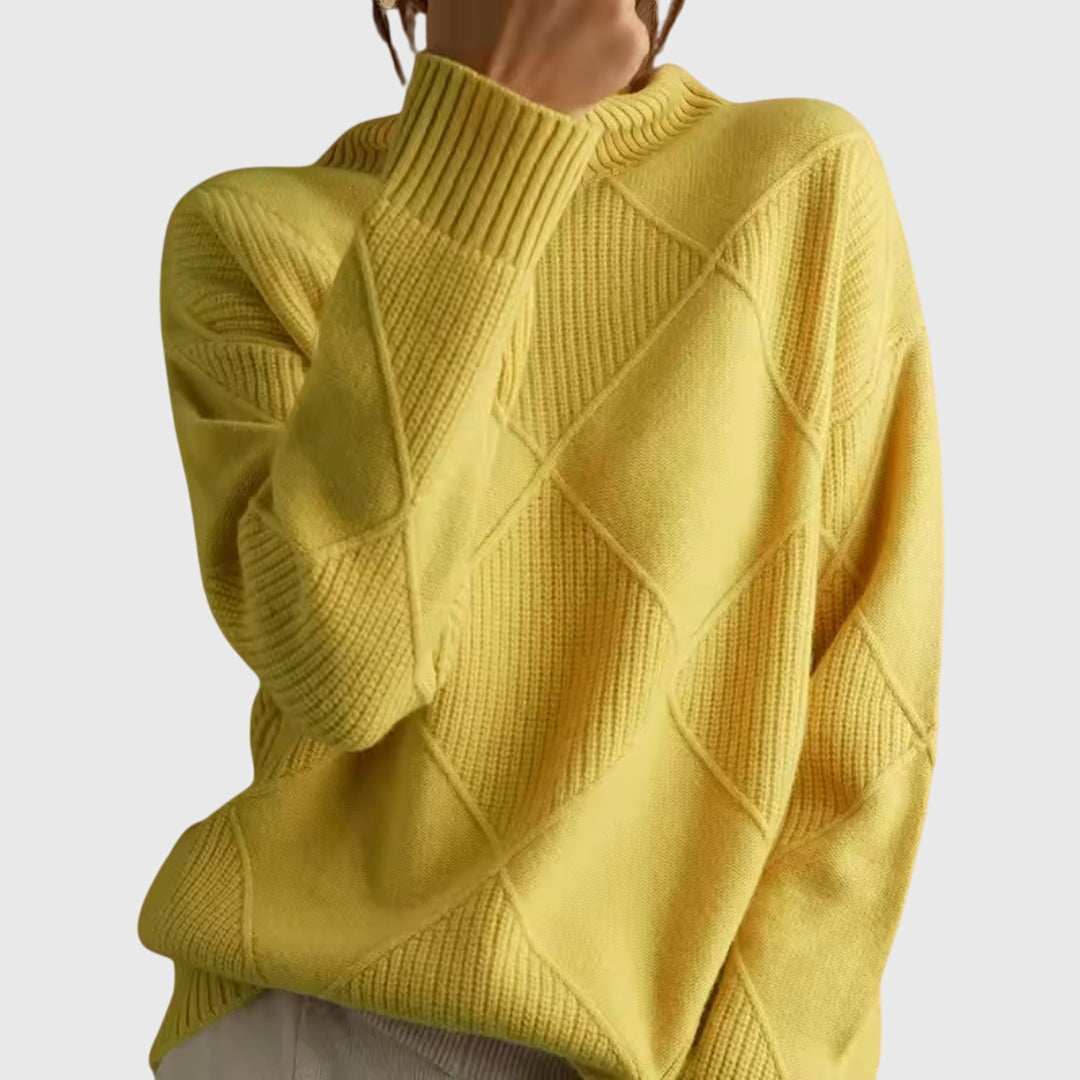 Verona | Geometric Turtleneck Sweater