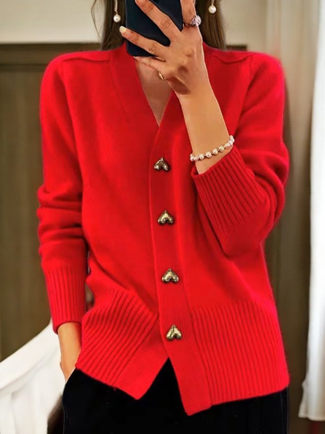Allison | Heart-shaped Button-up Cardigan