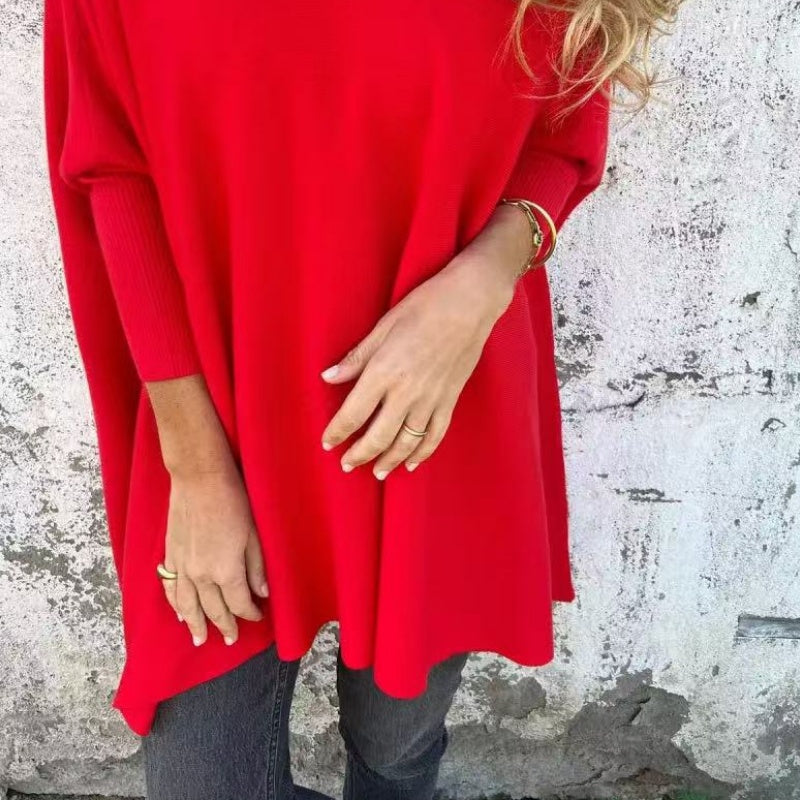 Lyndra | Cozy Loose Fit V-Neck Top