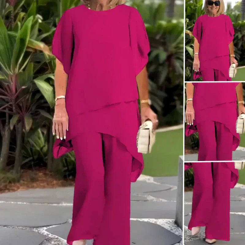 Herlene | Chic Irregular Top and Pants Set