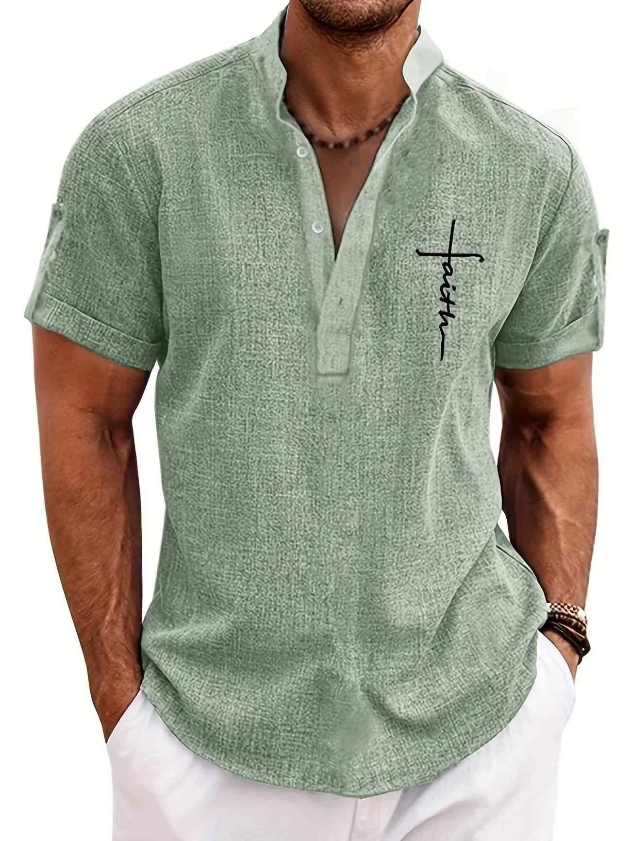 Elvis | Relaxed Stand-Collar Shirt