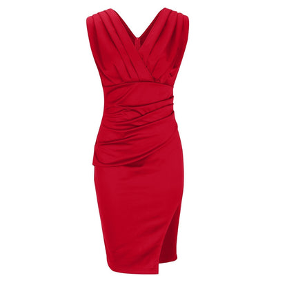 Imara | Elegant V-Neck Slit Dress
