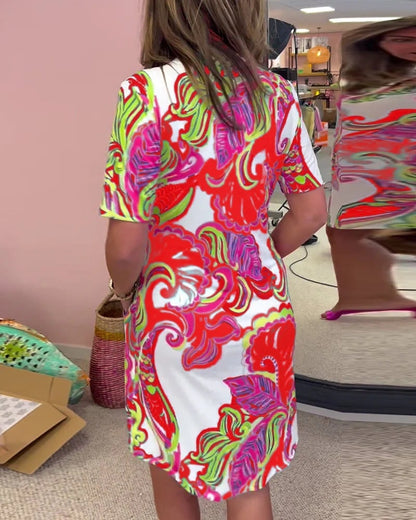 Virginia | Stylish Bold Print Midi Dress
