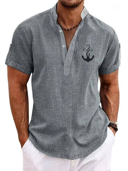 Elvis | Relaxed Stand-Collar Shirt