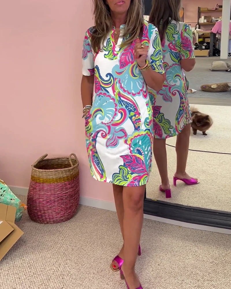 Virginia | Stylish Bold Print Midi Dress