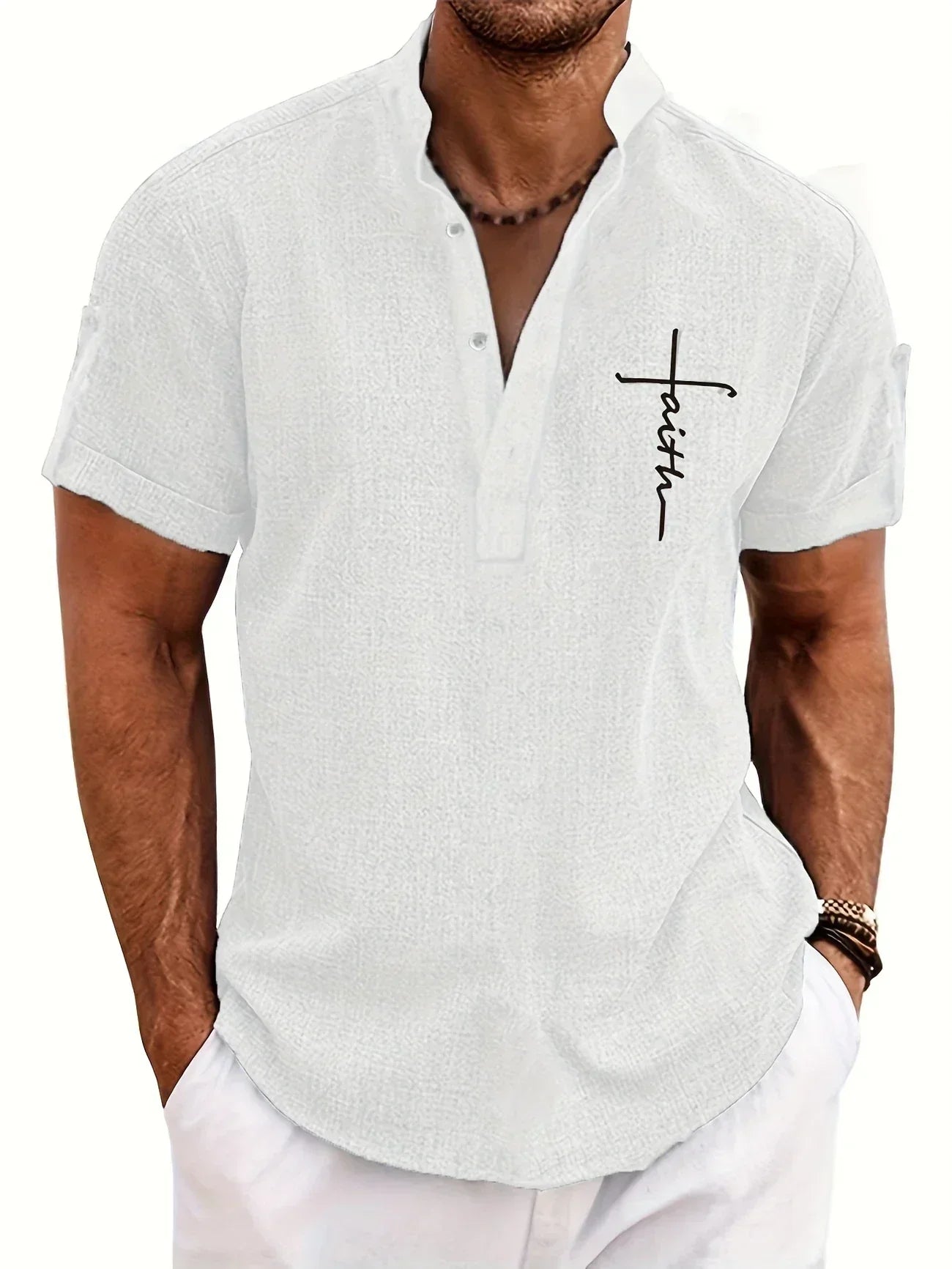 Elvis | Relaxed Stand-Collar Shirt