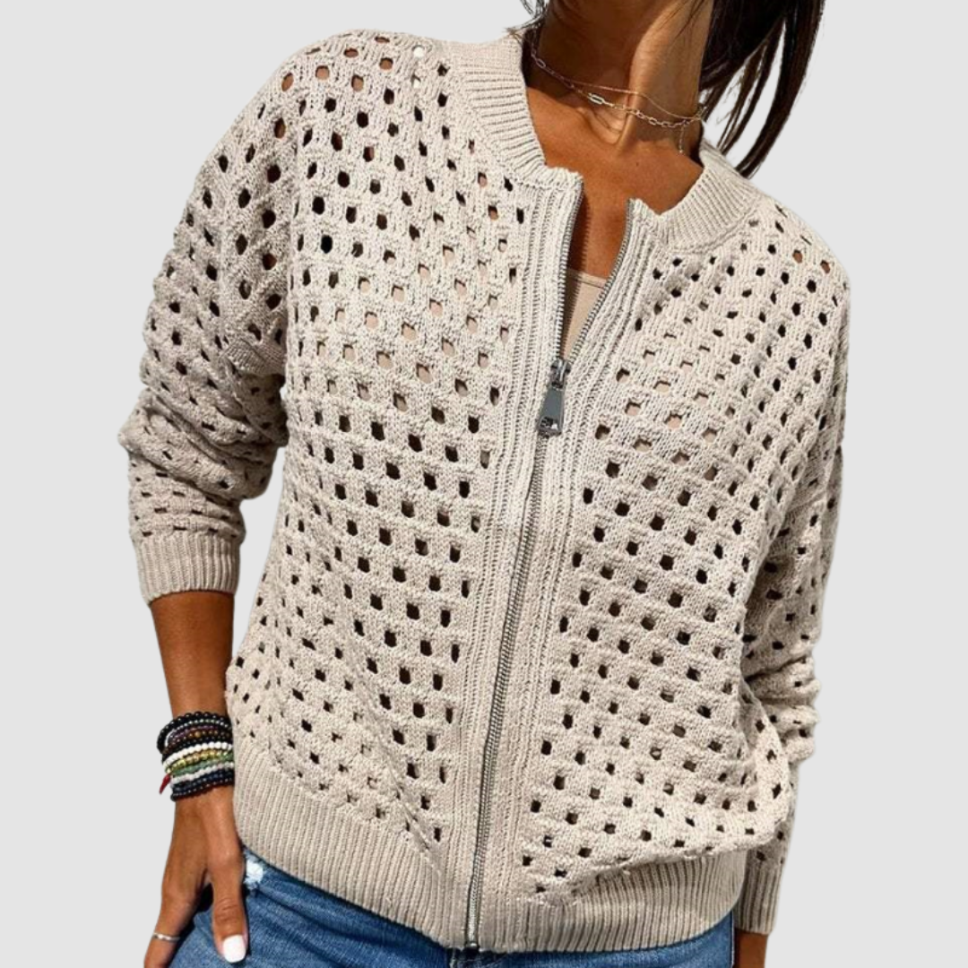 Cyndie | Refined Style Zip Cardigan