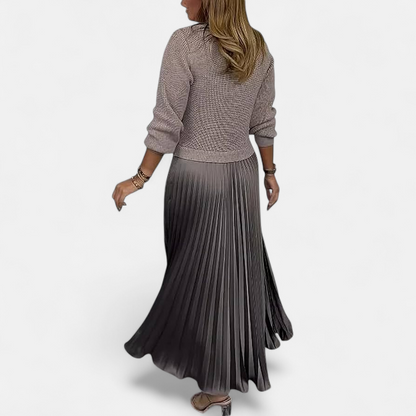 Claudine | Chic Pleated Maxi Set