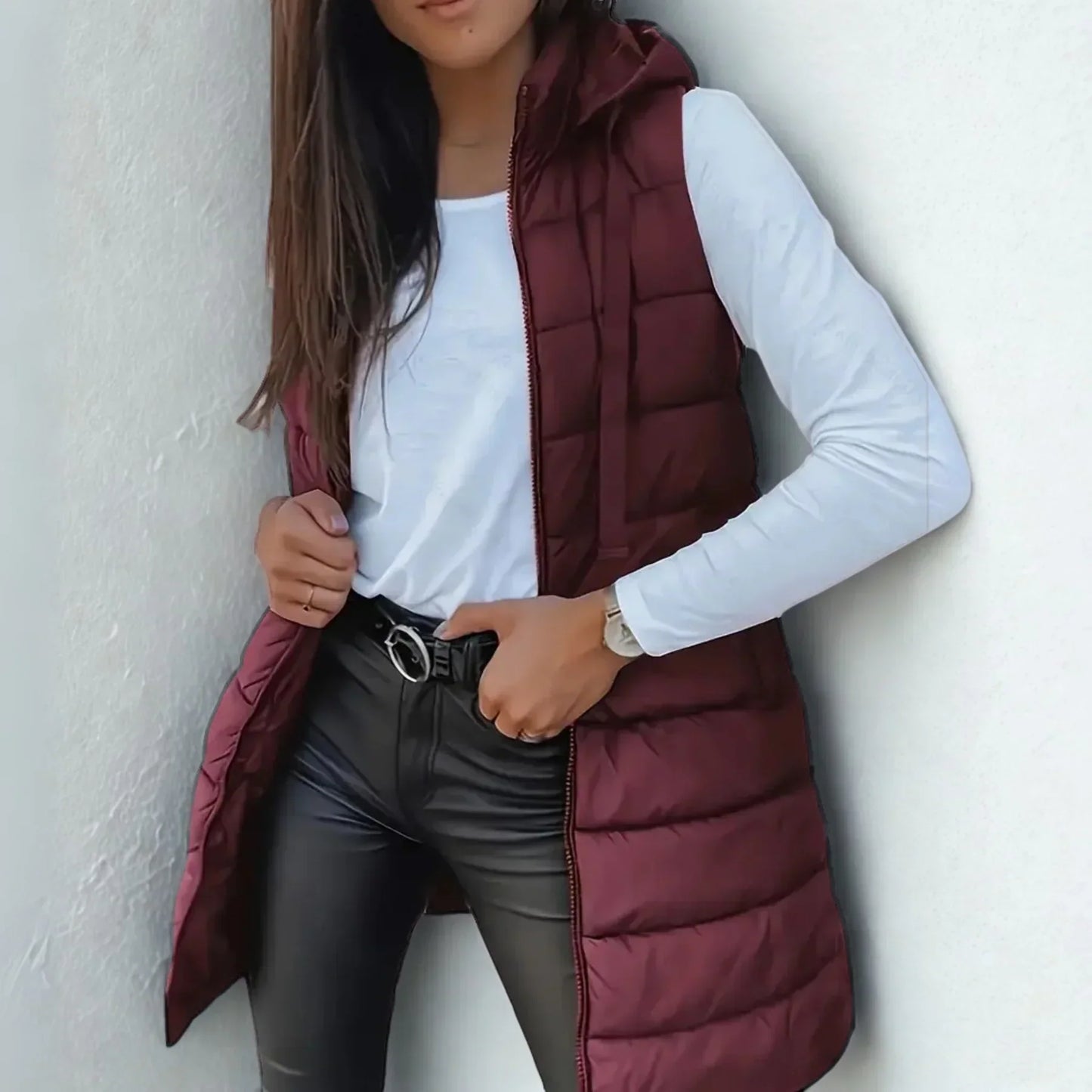 Evania | Premium Long Puffer Vest
