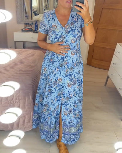 Colette | Flowy Floral V-Neck Dress