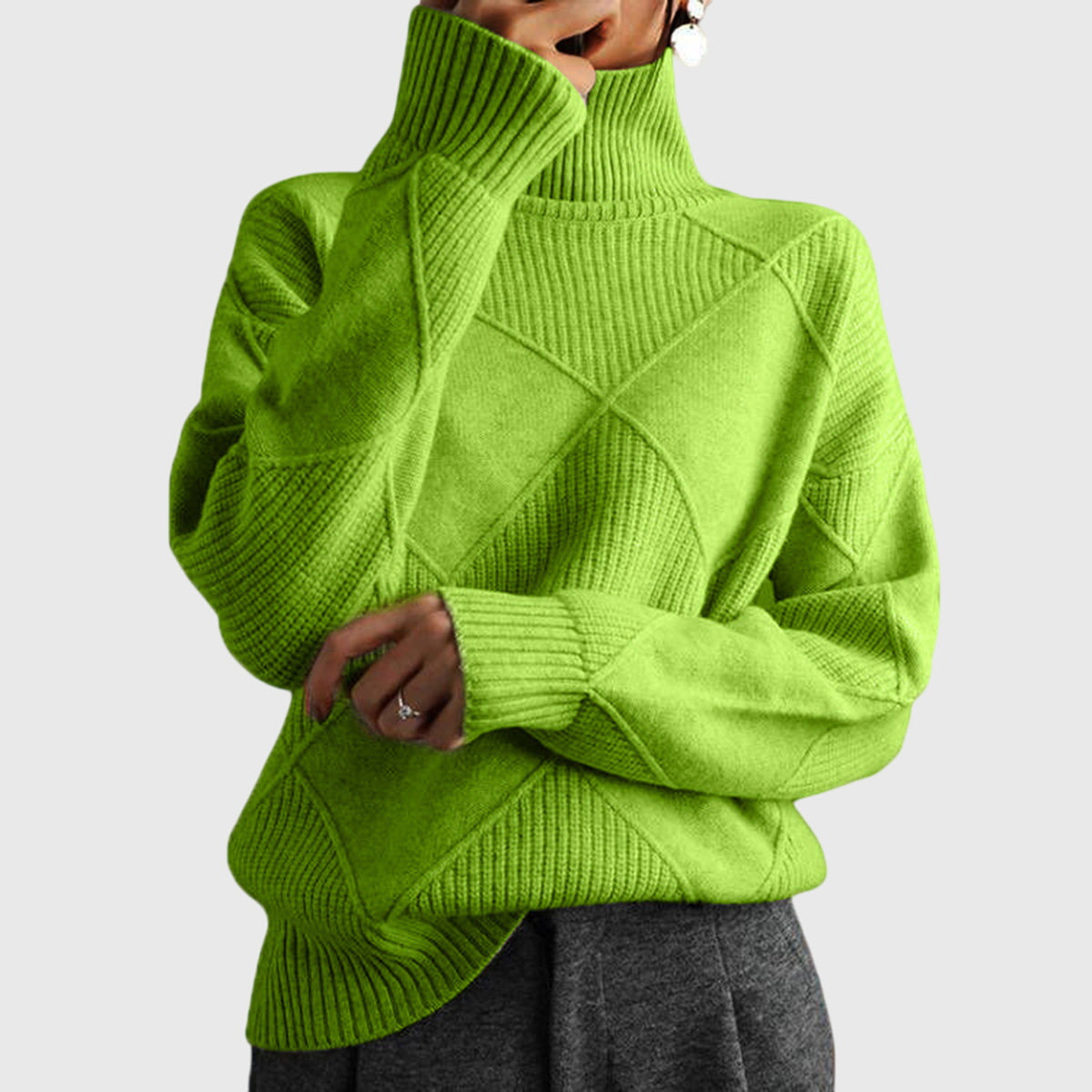 Verona | Geometric Turtleneck Sweater
