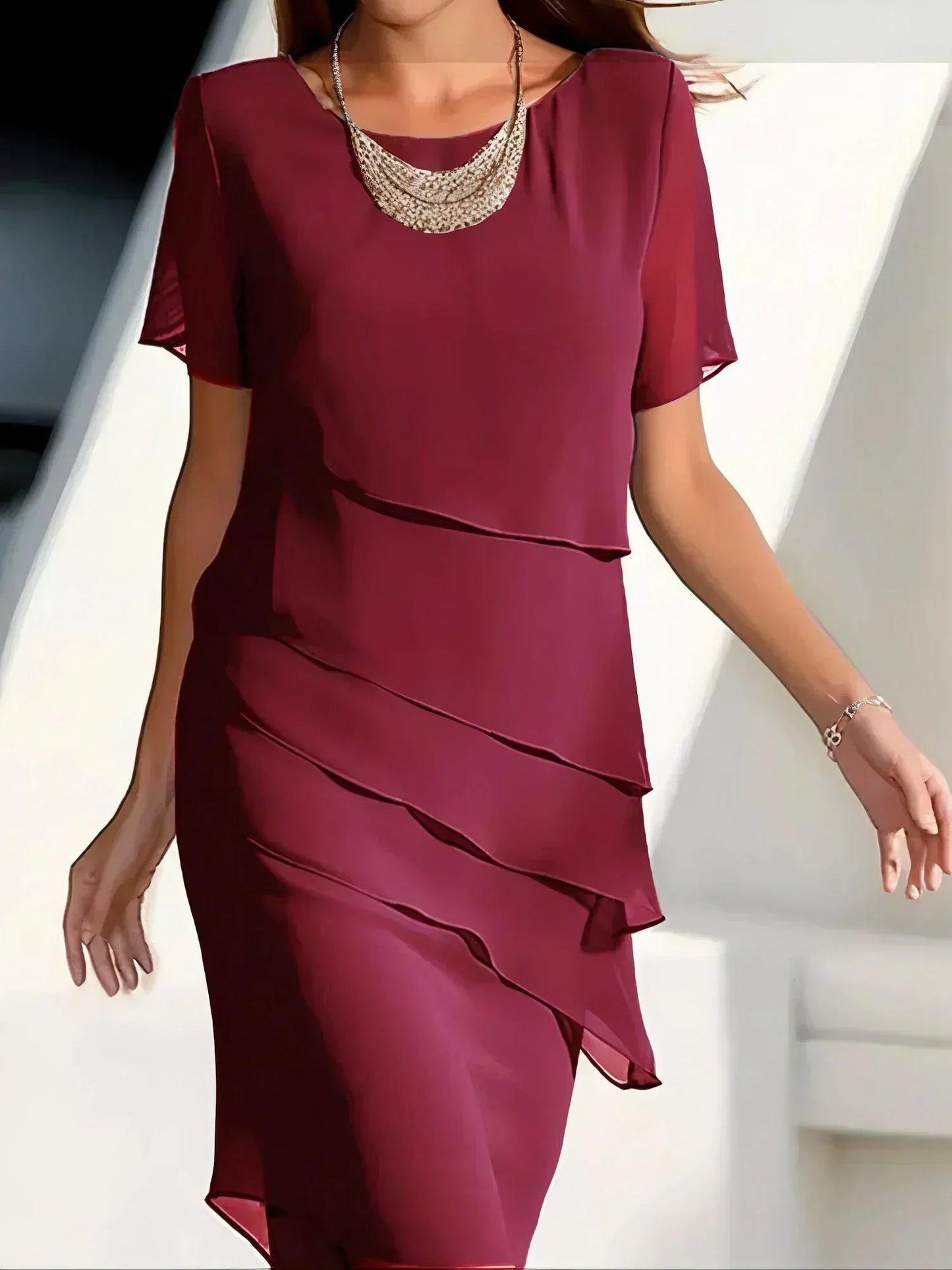 Anastasia | Luxe Layered Midi Dress