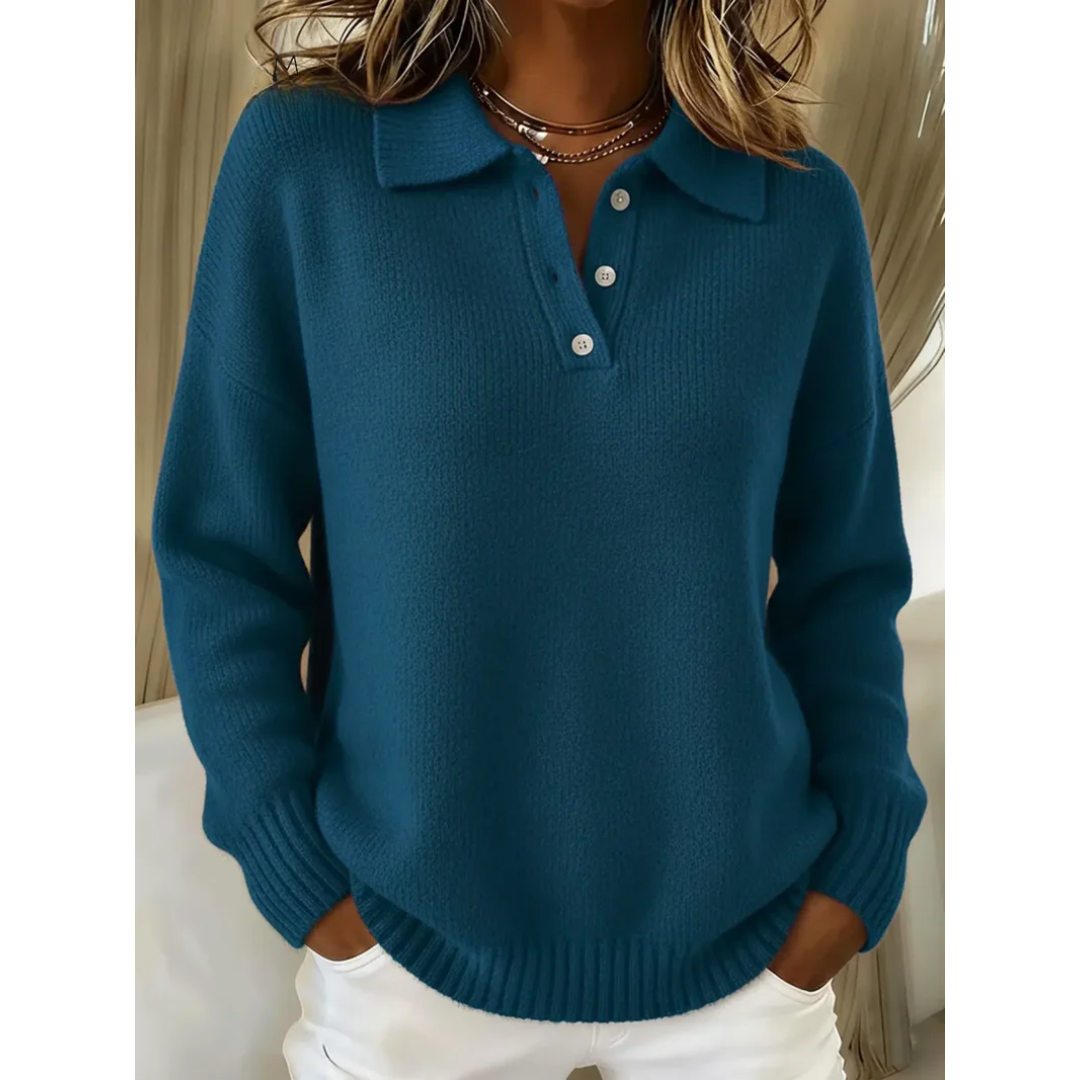 Hellenia | Comfort Knit Polo Sweater