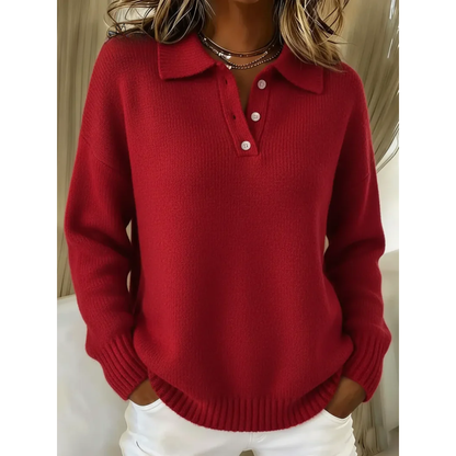 Hellenia | Comfort Knit Polo Sweater