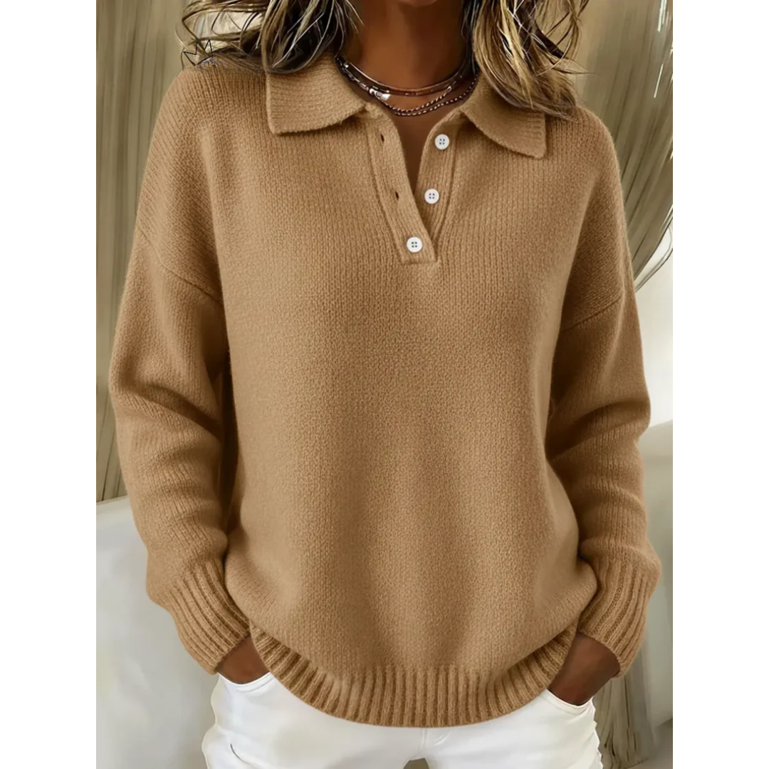 Hellenia | Comfort Knit Polo Sweater