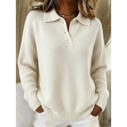 Hellenia | Comfort Knit Polo Sweater