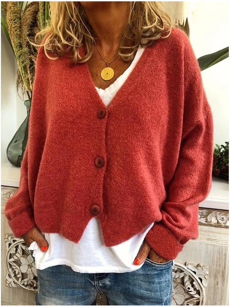 Elaine | Soft V-Neck Button-Up Cardigan