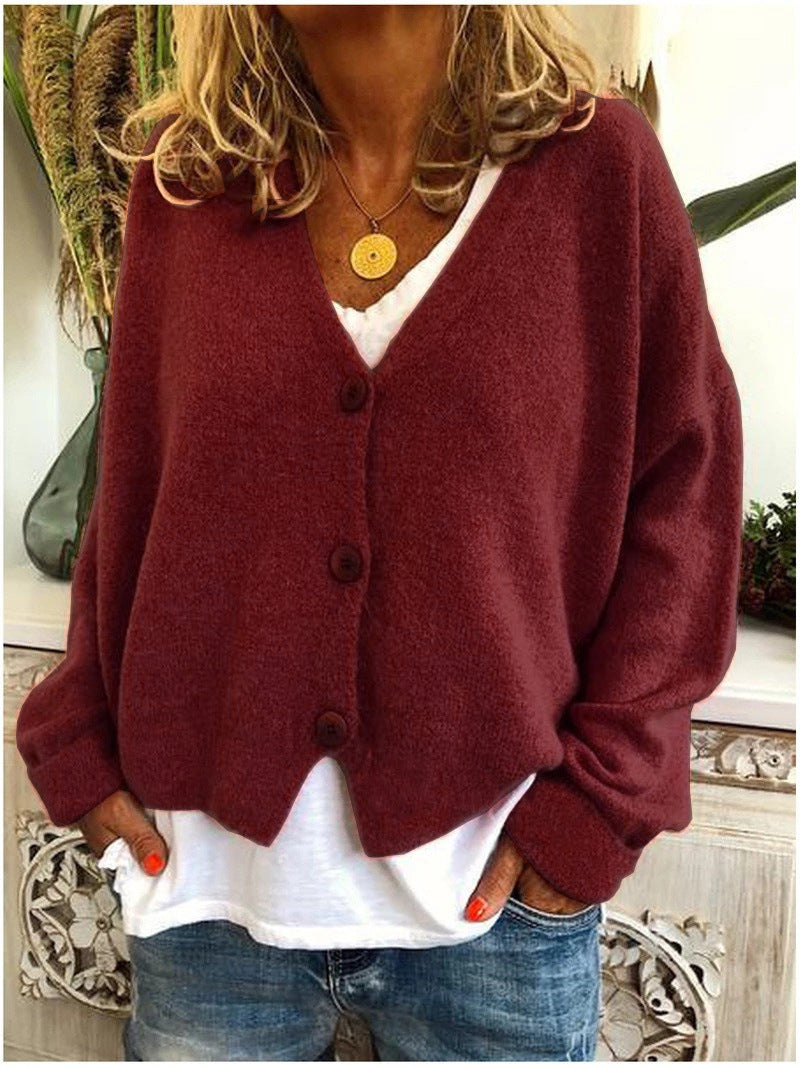 Eleni | Soft V-Neck Button-Up Cardigan