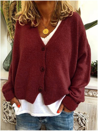 Eleni | Soft V-Neck Button-Up Cardigan