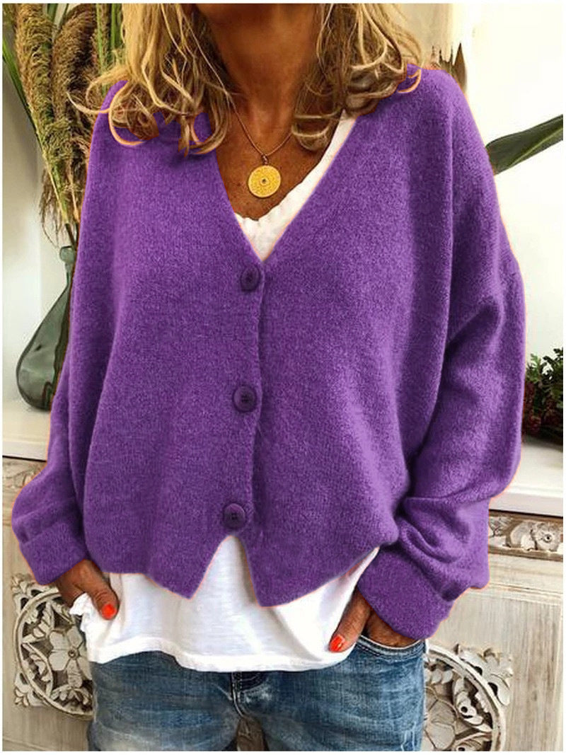Elaine | Soft V-Neck Button-Up Cardigan