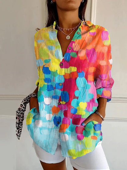 Elin | Vibrant Geometric Shirt