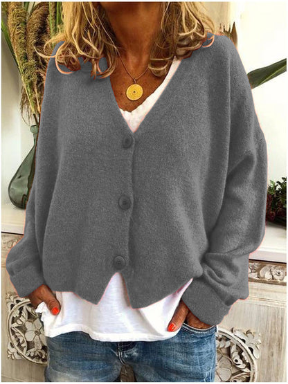 Elaine | Soft V-Neck Button-Up Cardigan