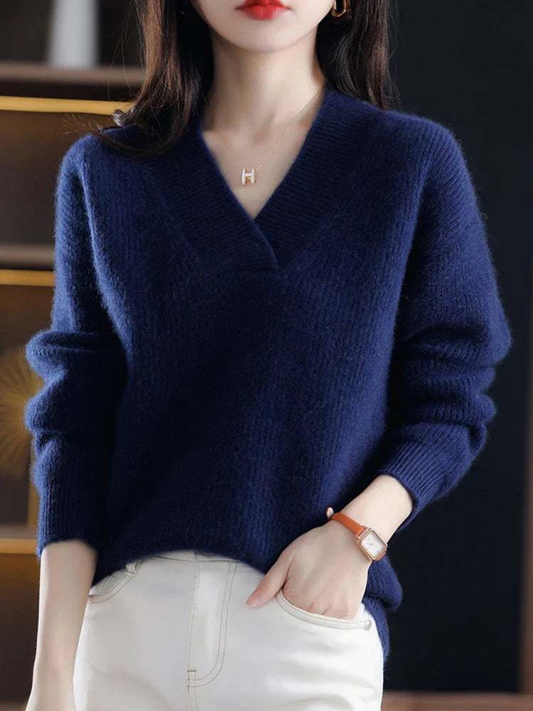 Maurine | Minimalist V-Neck Sweater