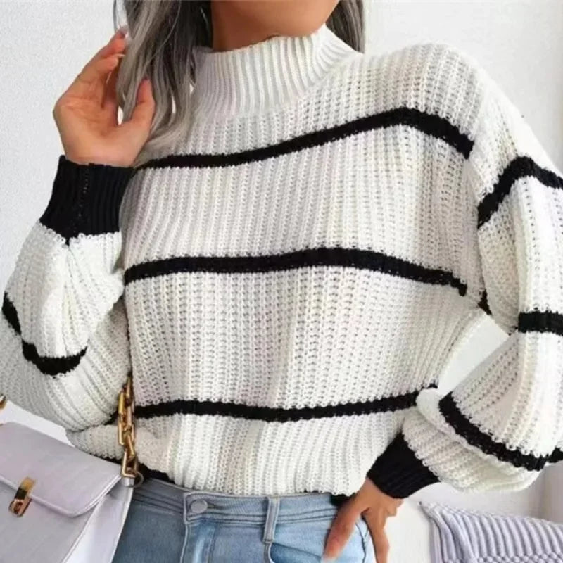 Marlien | Classic Striped Turtleneck Sweater