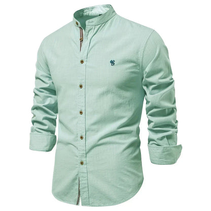 Rollan | Mandarin Collar Long Sleeve Shirt