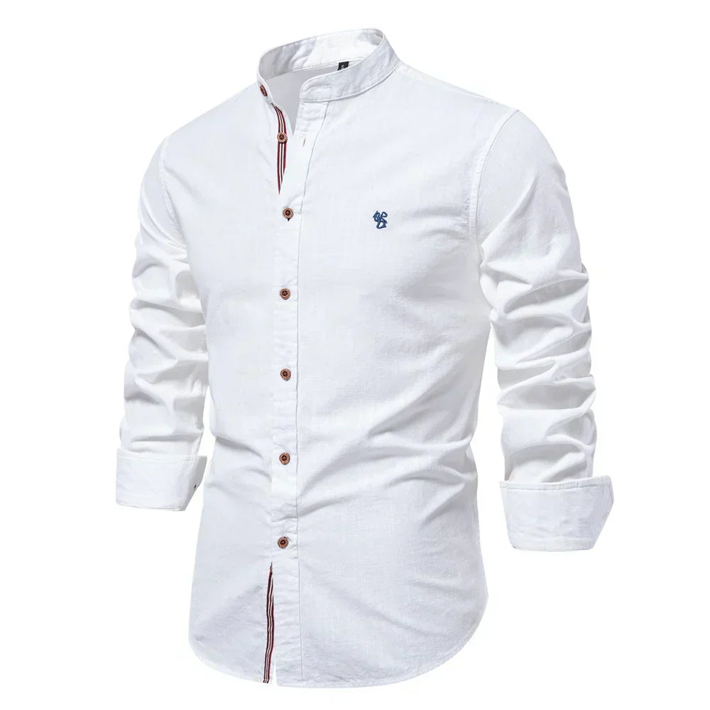 Rollan | Mandarin Collar Long Sleeve Shirt