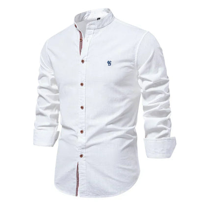 Rollan | Mandarin Collar Long Sleeve Shirt