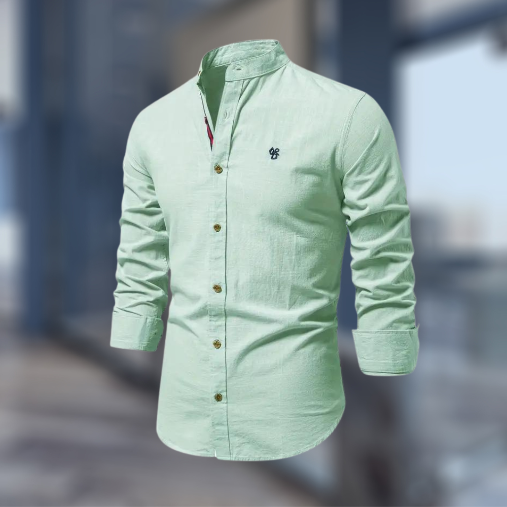 Marcky | Mandarin Collar Slim-Fit Shirt