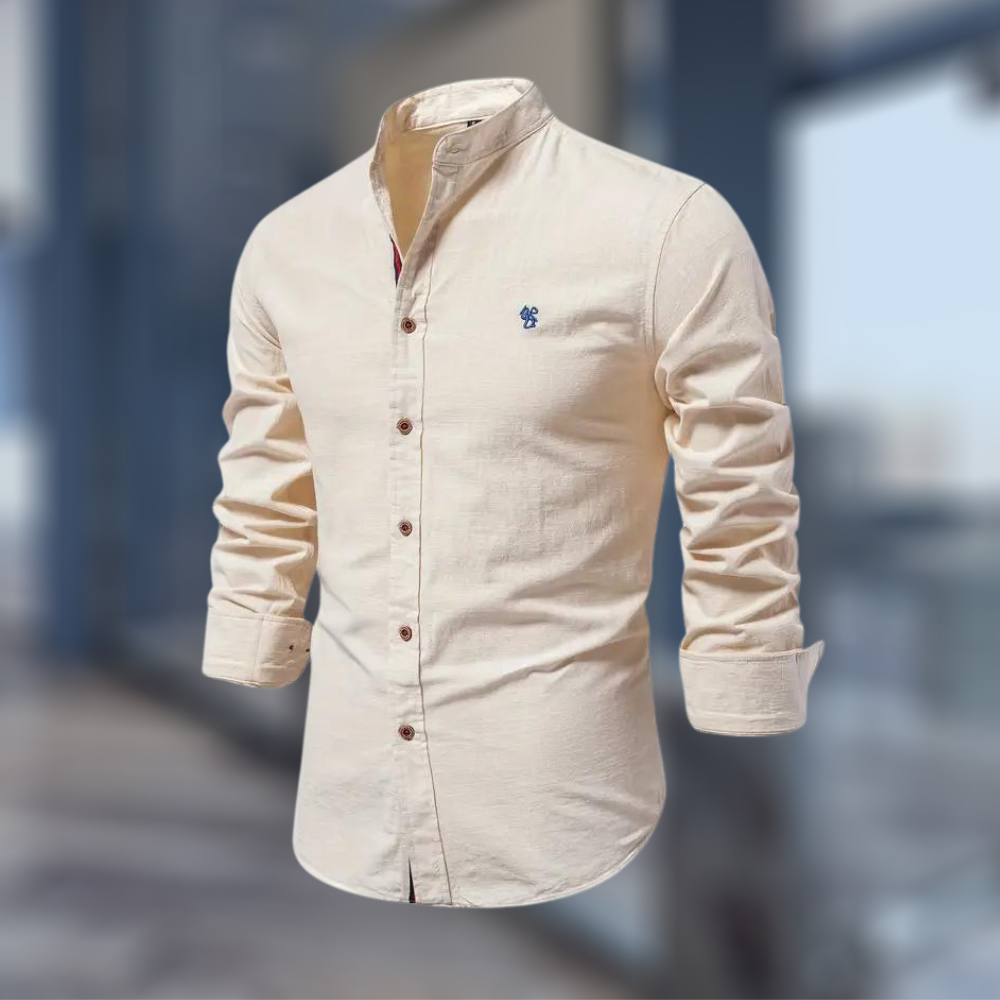 Marcky | Mandarin Collar Slim-Fit Shirt