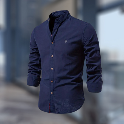Marcky | Mandarin Collar Slim-Fit Shirt