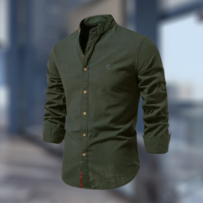 Marcky | Mandarin Collar Slim-Fit Shirt
