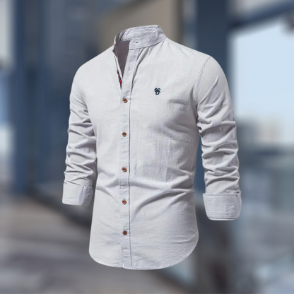 Marcky | Mandarin Collar Slim-Fit Shirt