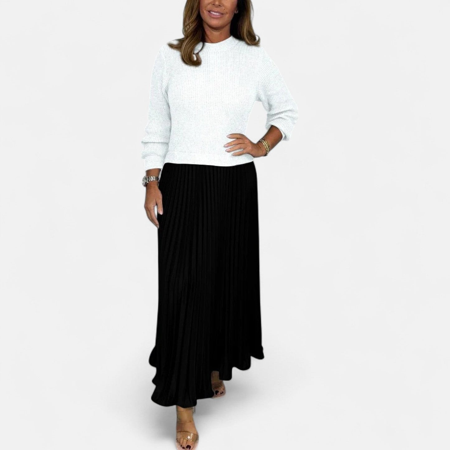 Claudine | Chic Pleated Maxi Set