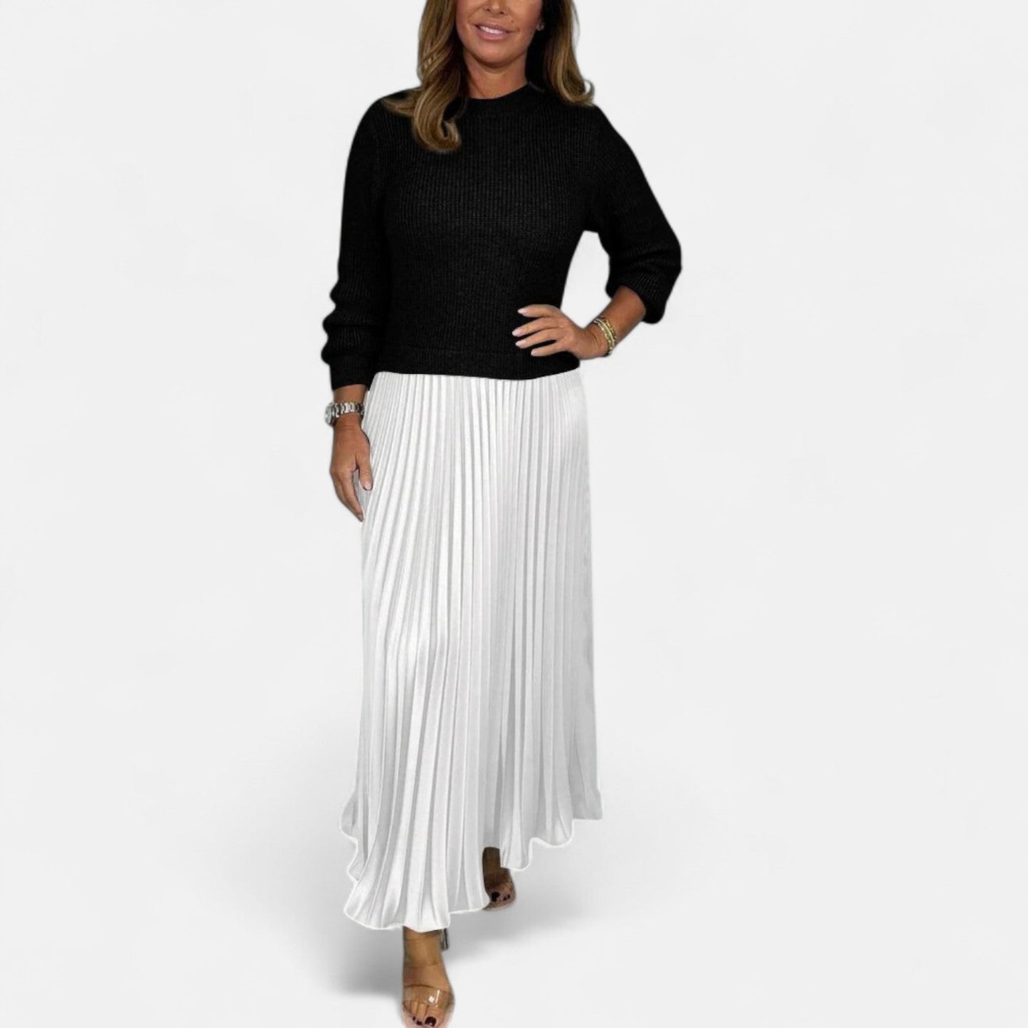 Claudine | Chic Pleated Maxi Set