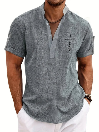 Elvis | Relaxed Stand-Collar Shirt