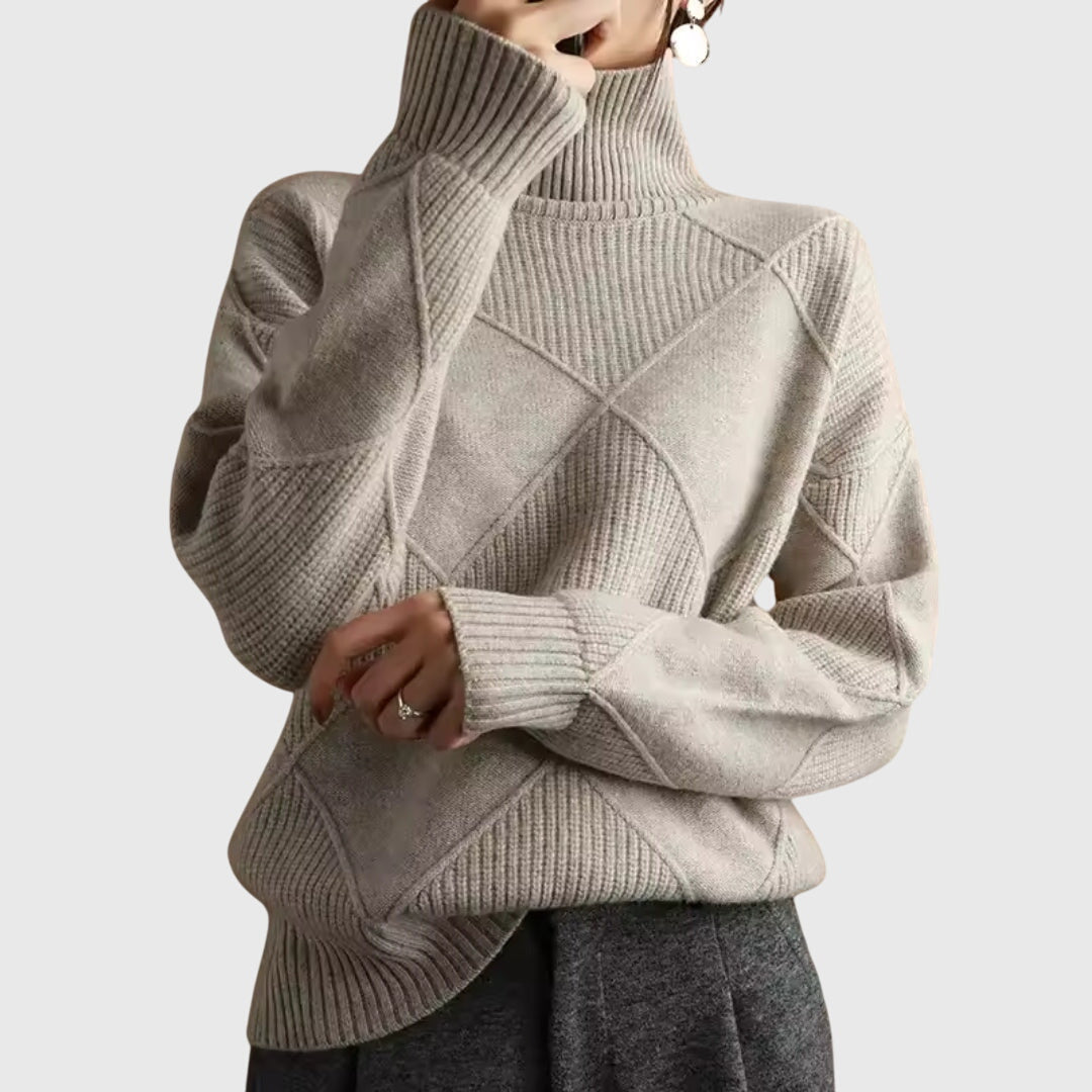 Verona | Geometric Turtleneck Sweater