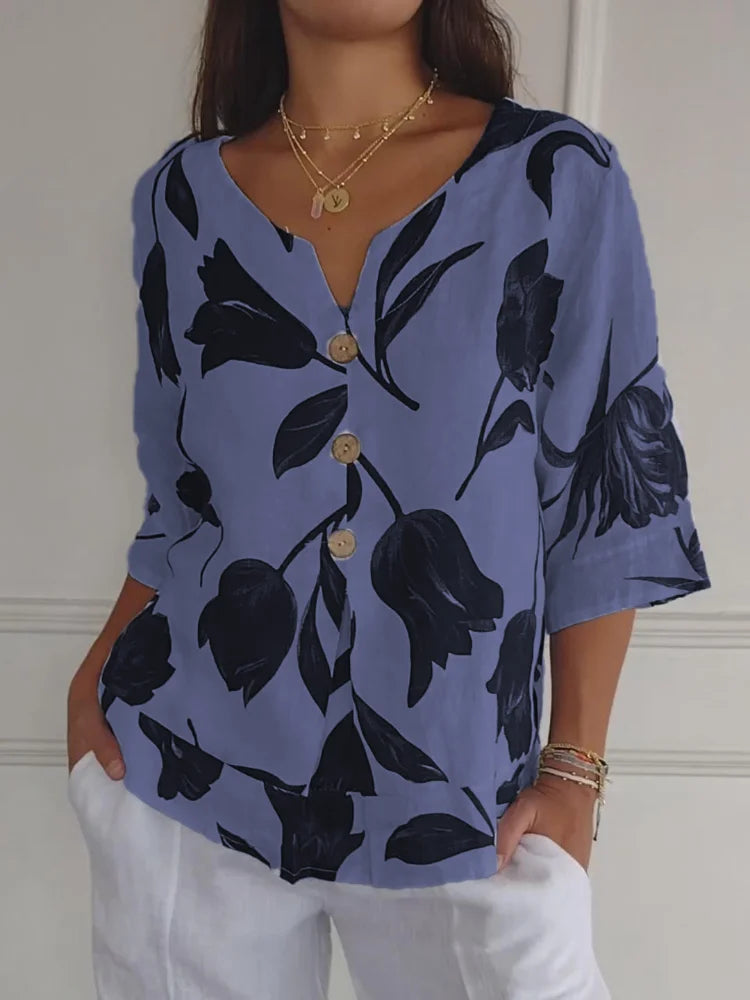 Laralyn | Floral V-Neck Blouse