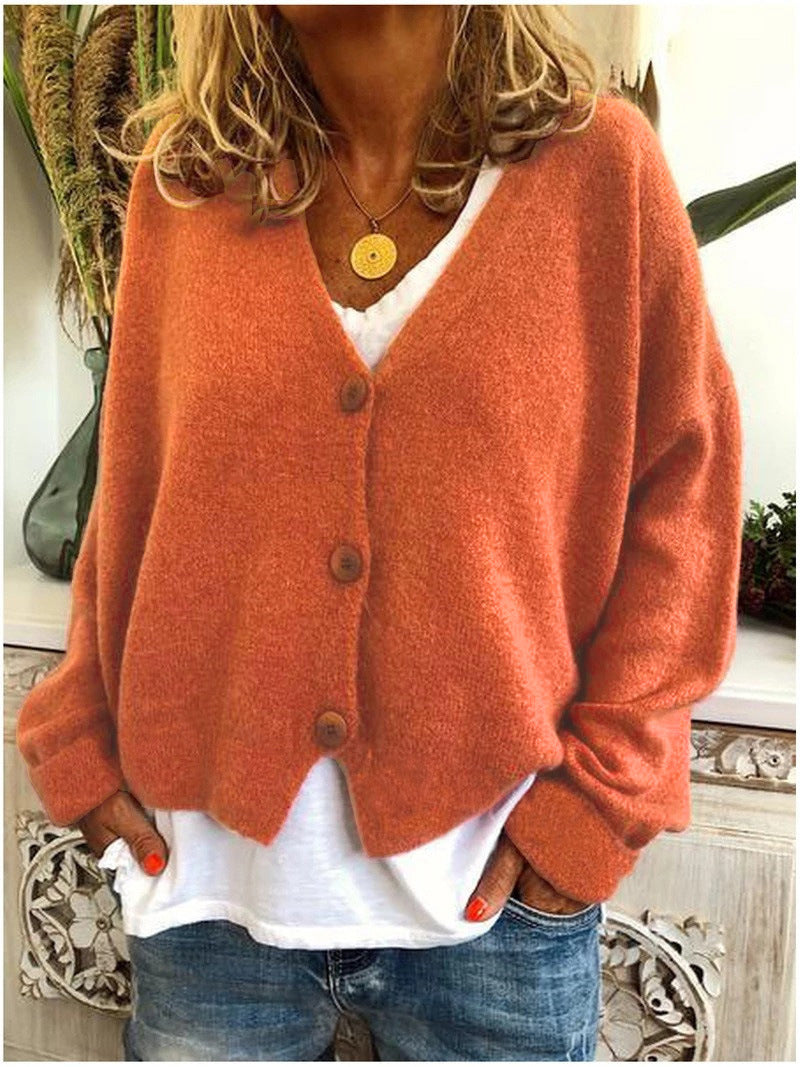 Eleni | Soft V-Neck Button-Up Cardigan
