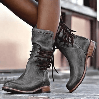Dellia | Retro Lace-Up Boots
