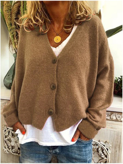 Eleni | Soft V-Neck Button-Up Cardigan