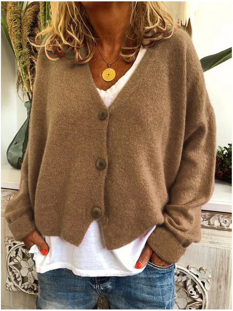 Elaine | Soft V-Neck Button-Up Cardigan