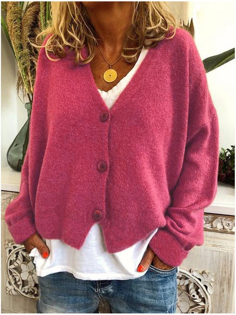 Elaine | Soft V-Neck Button-Up Cardigan