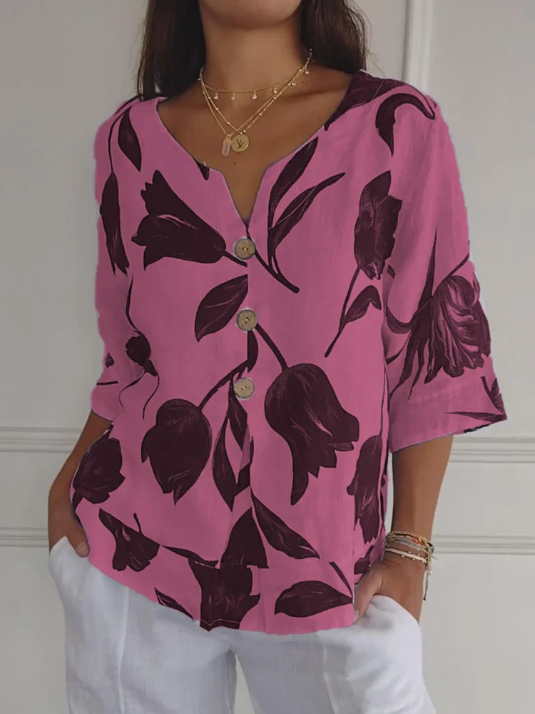Laralyn | Floral V-Neck Blouse