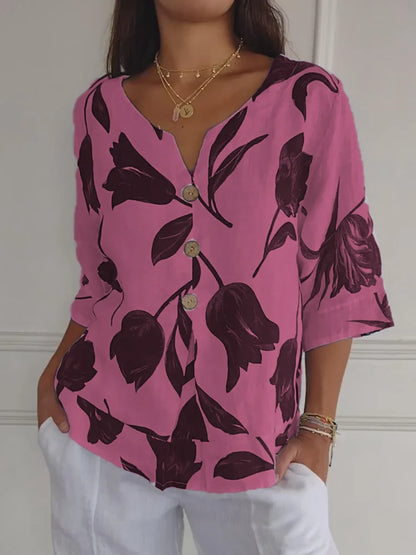 Laralyn | Floral V-Neck Blouse