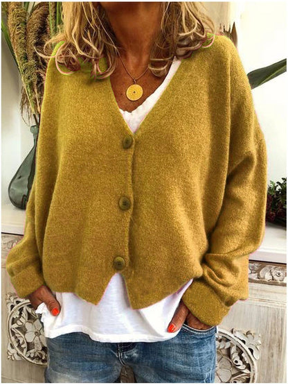 Elaine | Soft V-Neck Button-Up Cardigan